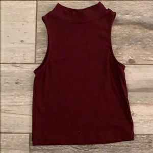 Maroon Turtleneck Crop Top (small)